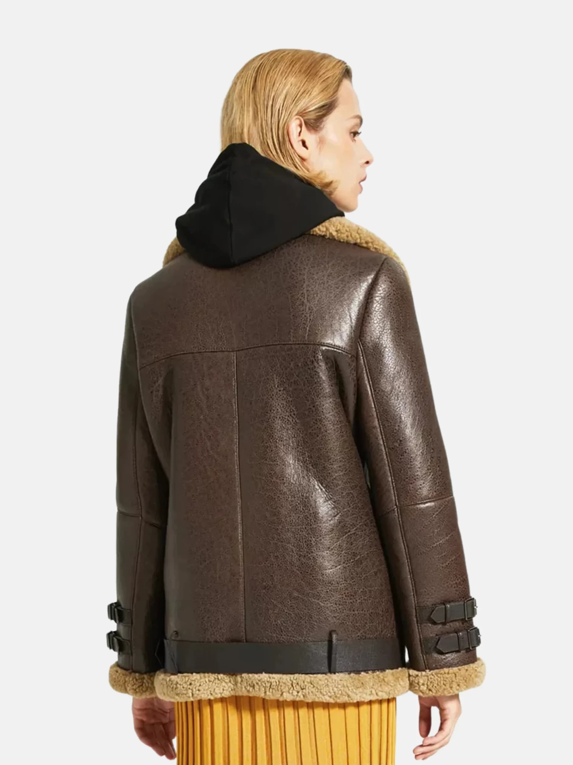 Sheepskin Real Shearling Leather Jacket - For Women Leather-Moto