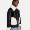 Sheepskin Real Shearling Leather Jacket - Leather-Moto