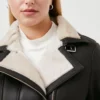Women Oversize shearling leather jacket