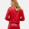 BLOD Red Biker Leather jacket For Women's - Leathermoto