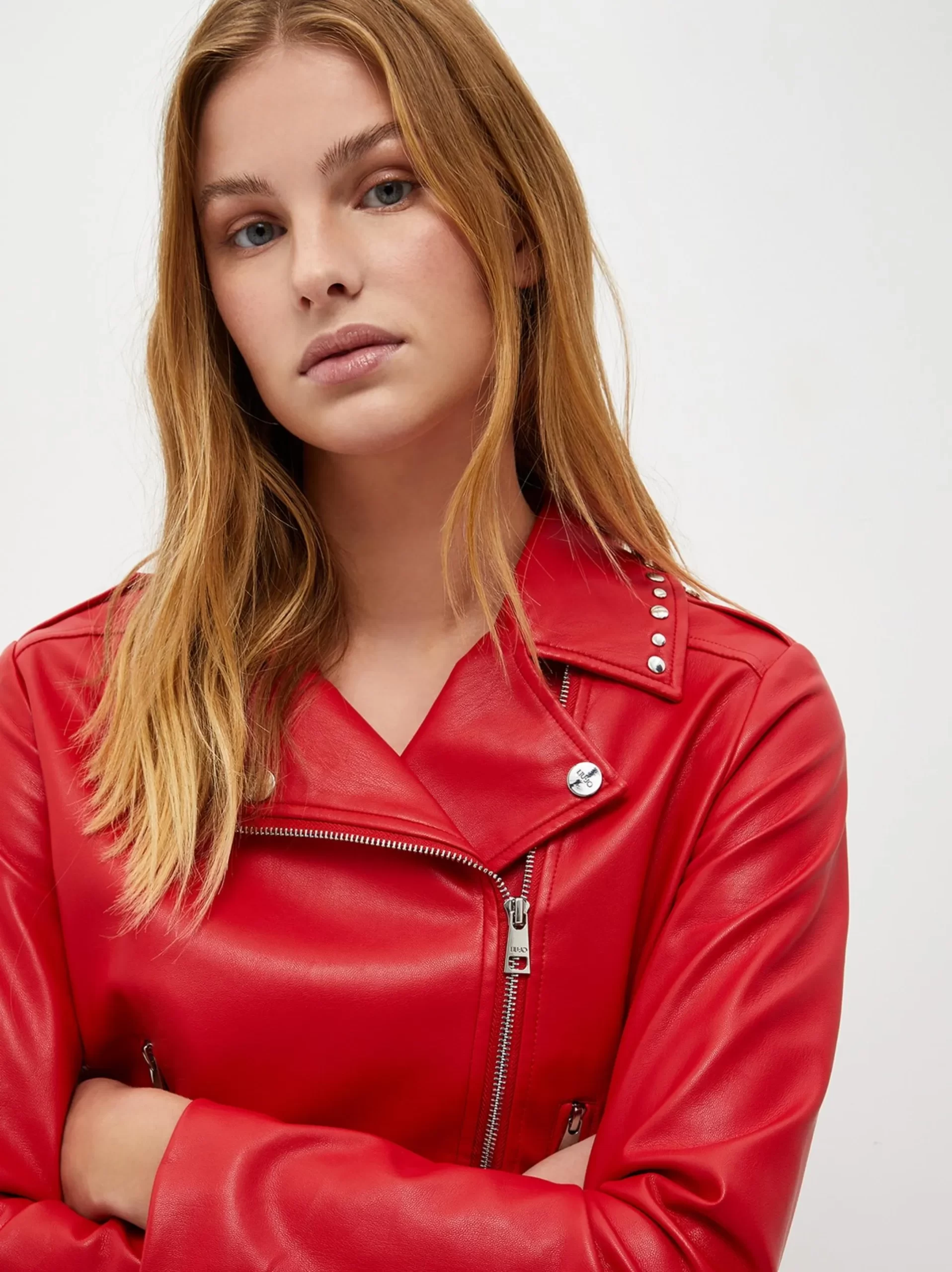 BLOD Red Biker Leather jacket For Women's - Leathermoto