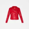 BLOD Red Biker Leather jacket For Women's - Leathermoto