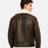 Brown Shearling Leather Jacket For Men - Leather Moto