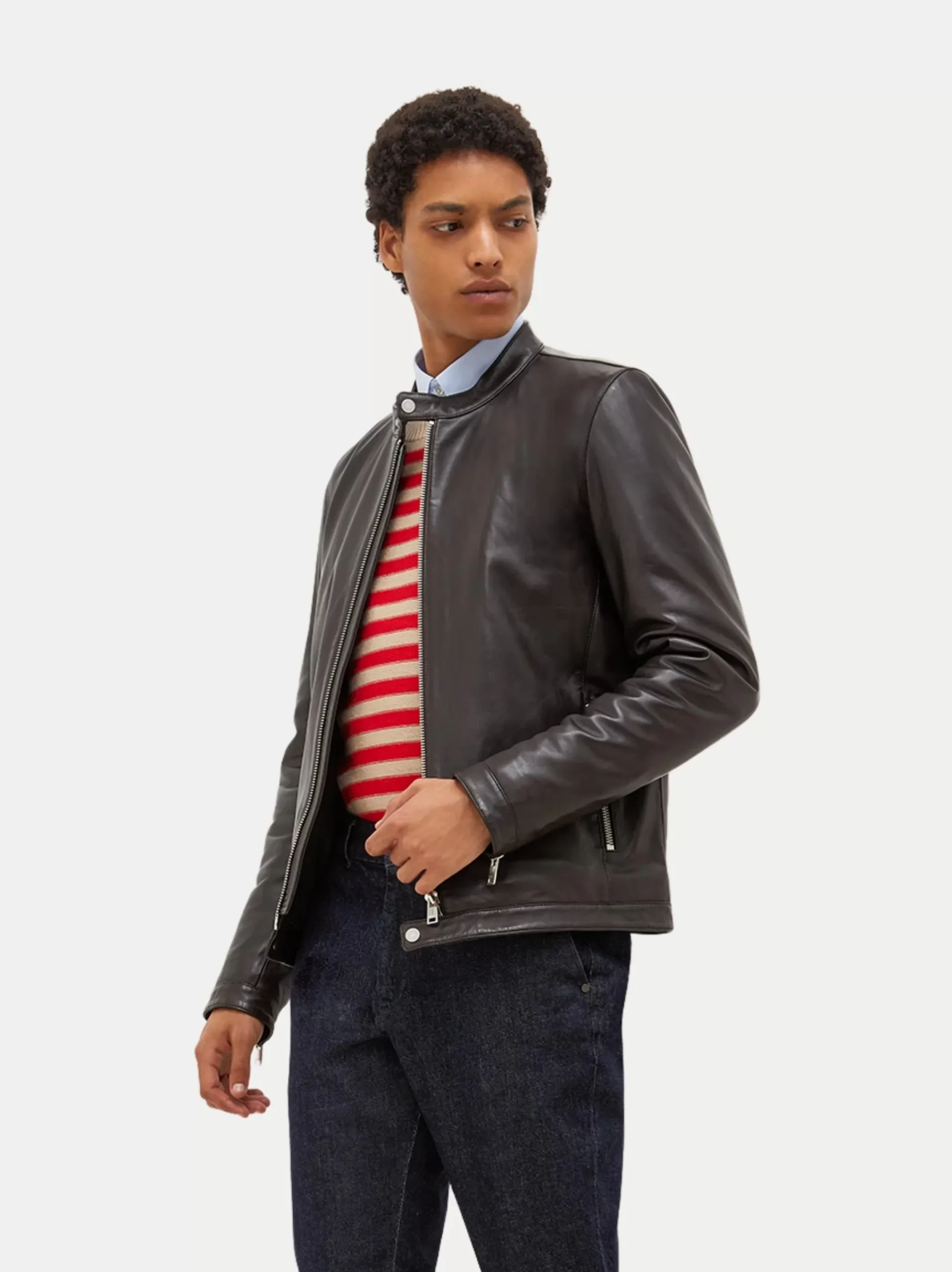 Cafe Racer Leather Jacket - LeatherMoto