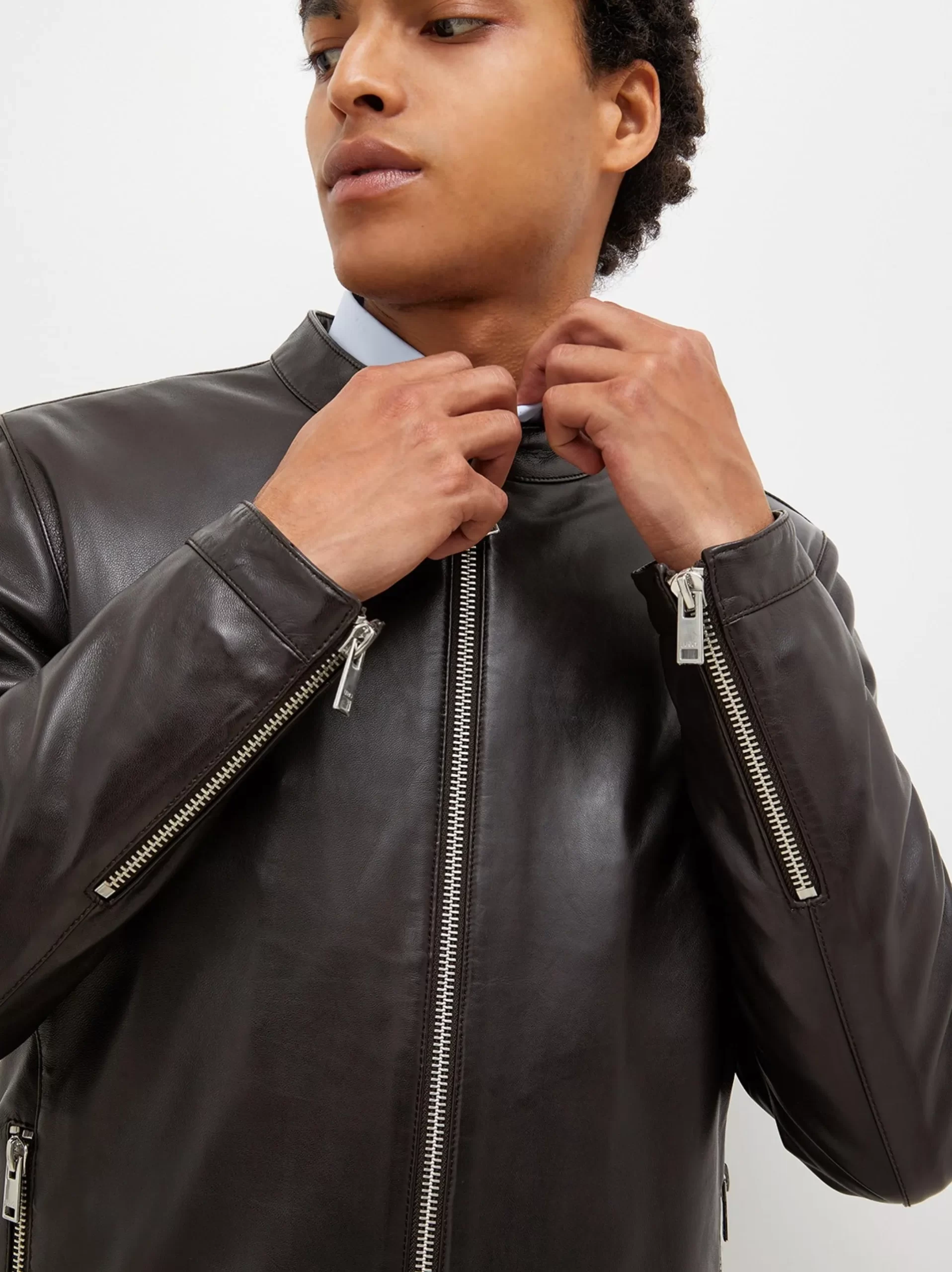 Cafe Racer Leather Jacket - LeatherMoto