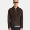 Elen Brown Suede Leather Trucker Jacket for Men