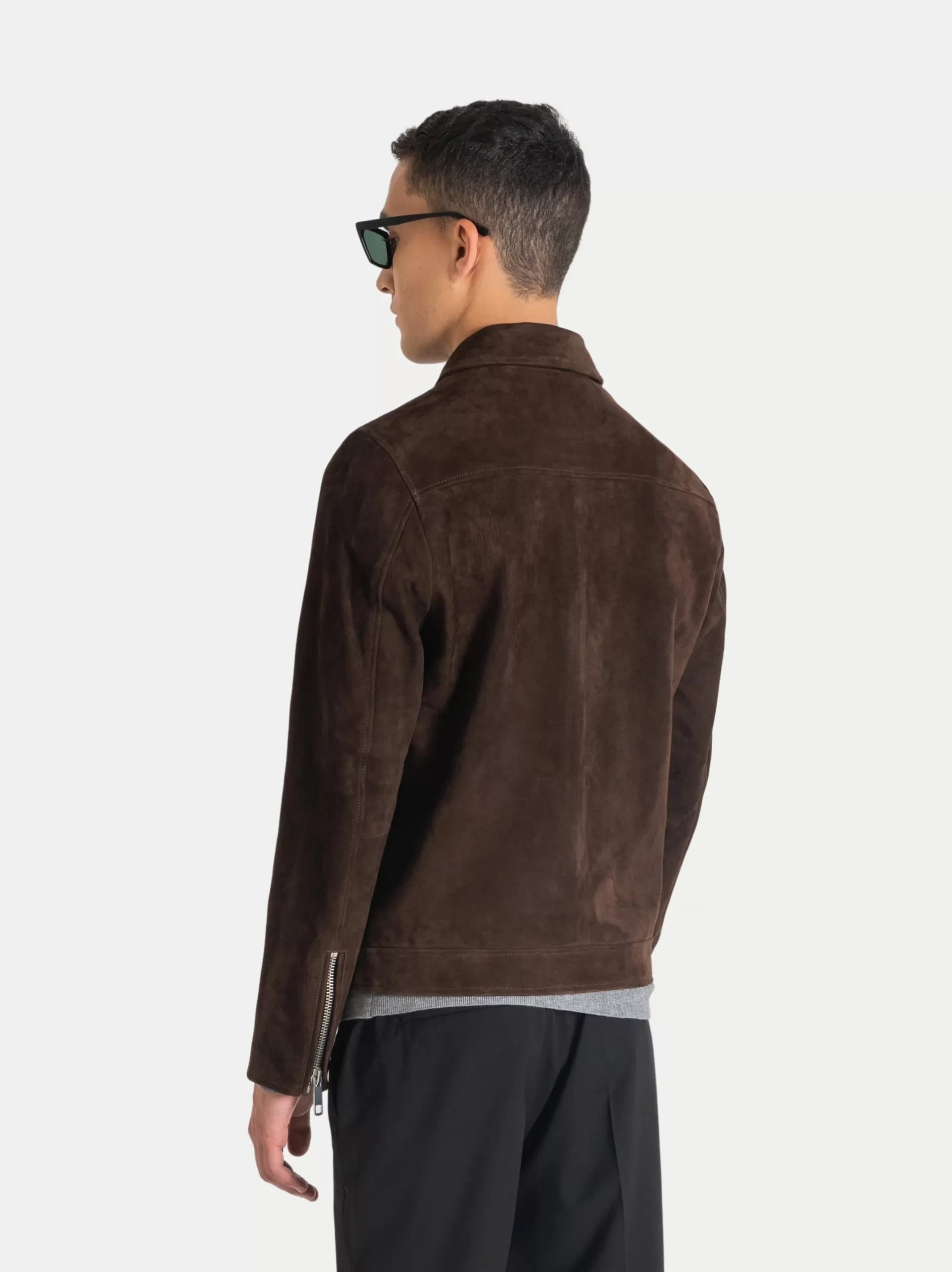 Dark Brown Moto Biker leather jacket - leathermoto