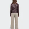 Dark Brown Biker Leather Jacket for Women