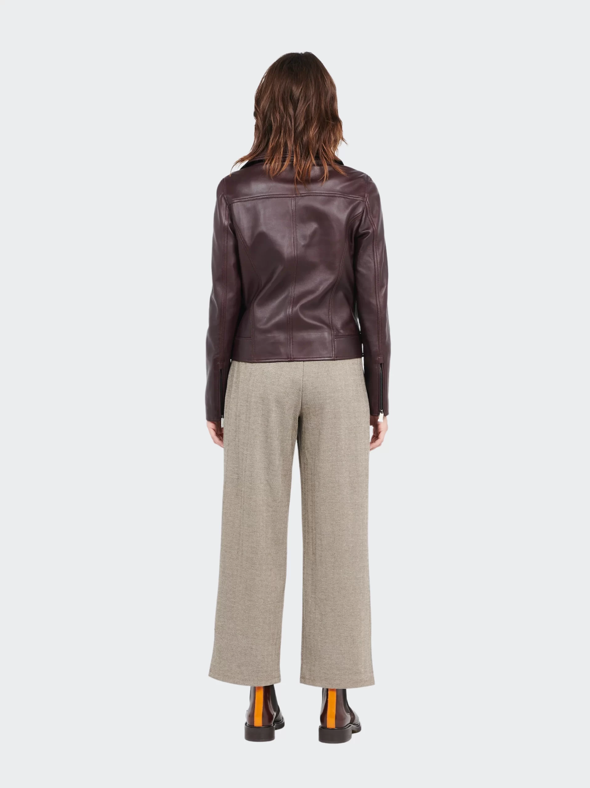 Dark Brown Biker Leather Jacket for Women