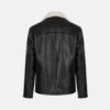 Moto Style Leather Shearling Men black Jacket