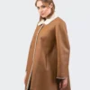 Long Woolen Shearling Leather Coat By LeatherMoto