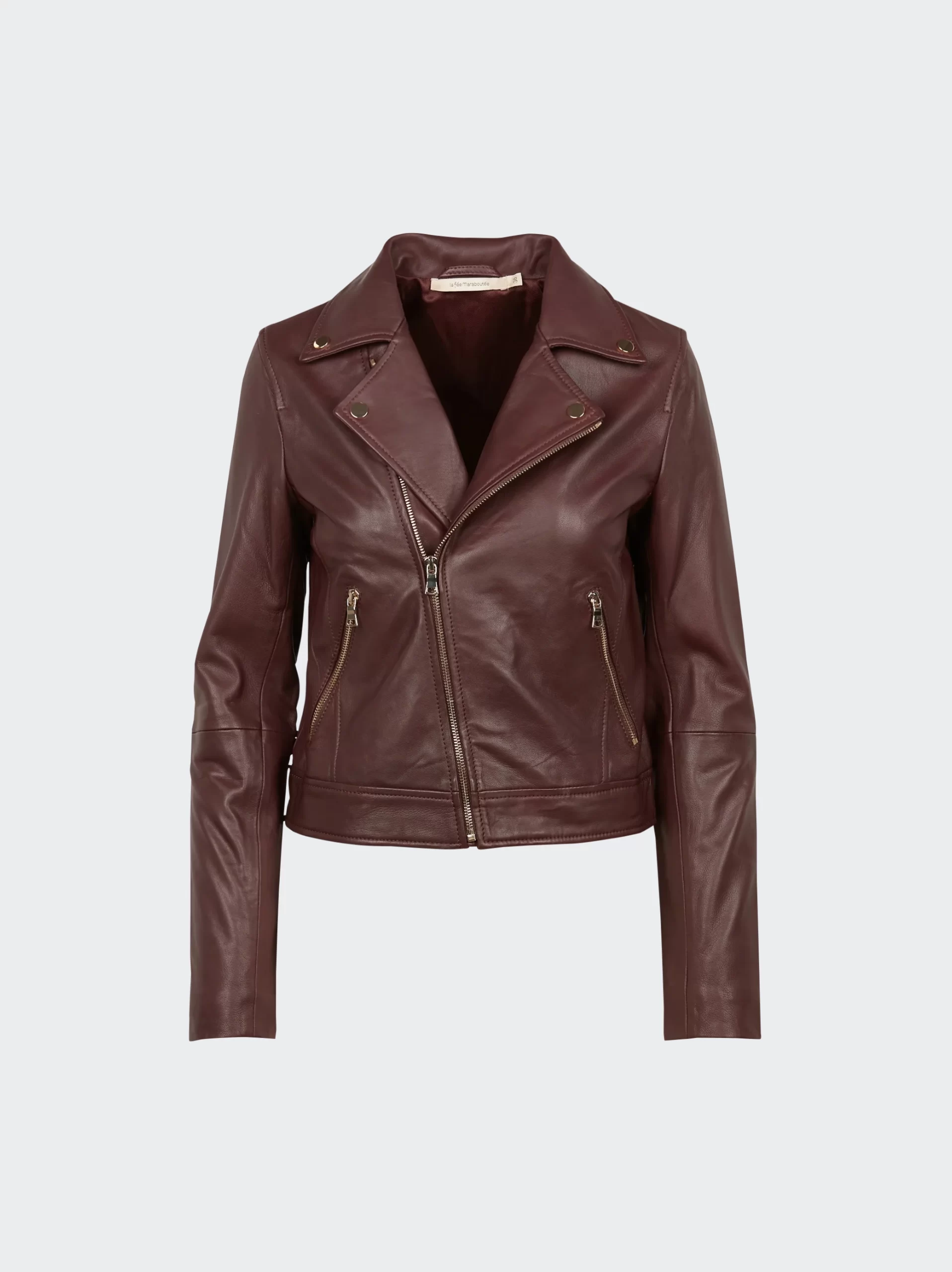 Maroon Women Biker Leather Jacket