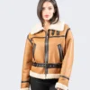 Mel Mixed Shearling Leather Jacket - LeatherMoto