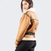 Mel Mixed Shearling Leather Jacket - LeatherMoto