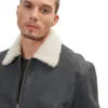 Men Shearling Leather jacket - Leather Moto