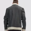 Men Shearling Leather jacket - Leather Moto