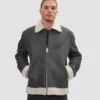 Men Shearling Leather jacket - Leather Moto