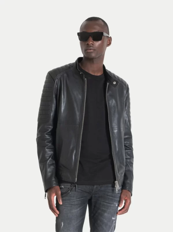 Men's Leather biker Jacket Cafe Racer Style - LeatherMoto