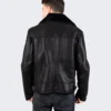 Men's Luxury Shearling Leather Jacket Black - Leathermoto.com