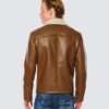 New Biker Russet Color Shearling Leather Jacket - leatherMoto