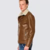 New Biker Russet Color Shearling Leather Jacket - leatherMoto