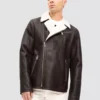 Oversized Mens Black Shearling Leather Jacket - Leather Moto 3