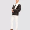 Oversized Mens Black Shearling Leather Jacket - Leather Moto 3