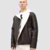 Oversized Mens Black Shearling Leather Jacket - Leather Moto