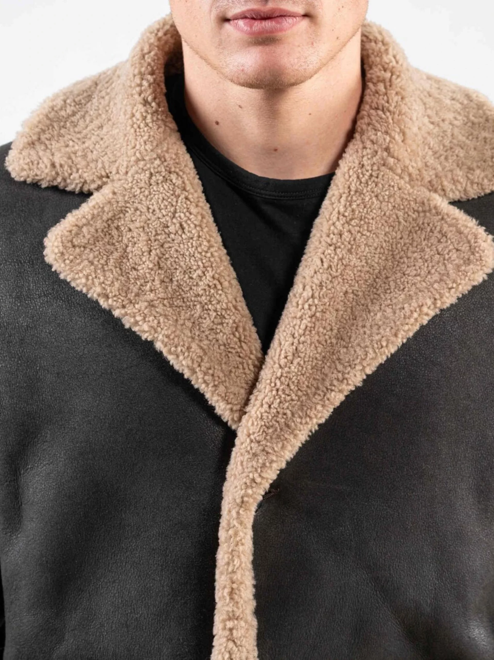 Shearling Luxe Leather Jacket For Men - LeatherMoto.com