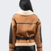 Stylish Women's Shearling Leather Jacket - LeatherMoto.com