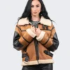 Stylish Women's Shearling Leather Jacket - LeatherMoto.com