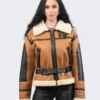 Stylish Women's Shearling Leather Jacket - LeatherMoto.com