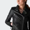 Women Black Double Rider Leather - Leather moto