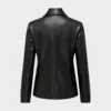 Women Black Genuine Leather Blazer by LeatherMoto