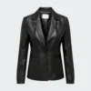 Women Black Genuine Leather Blazer by LeatherMoto