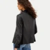 Women's Timeless Tailored Black Leather Blazer - LeatherMoto