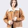 Women's Classic Shearling Leather Jacket - LeatherMoto