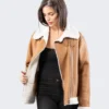 Women's Classic Shearling Leather Jacket - LeatherMoto