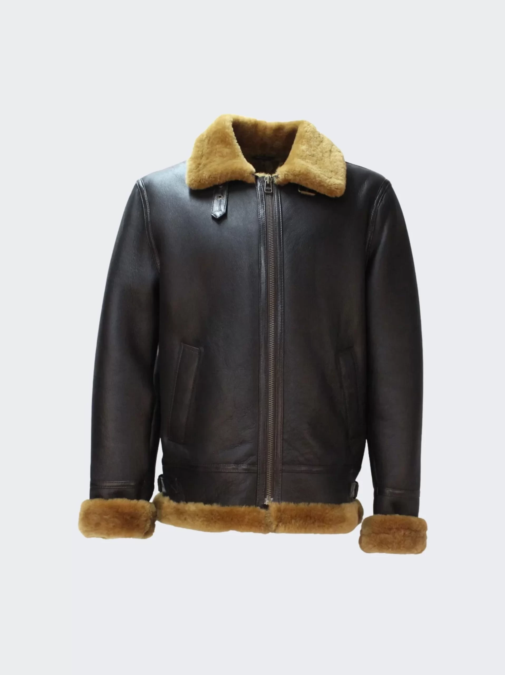 b3 Moto Collar shearling leather jacket for Men - leathermoto.com