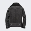 b3 bomber Black shearling leather jacket for Men - leathermoto.com