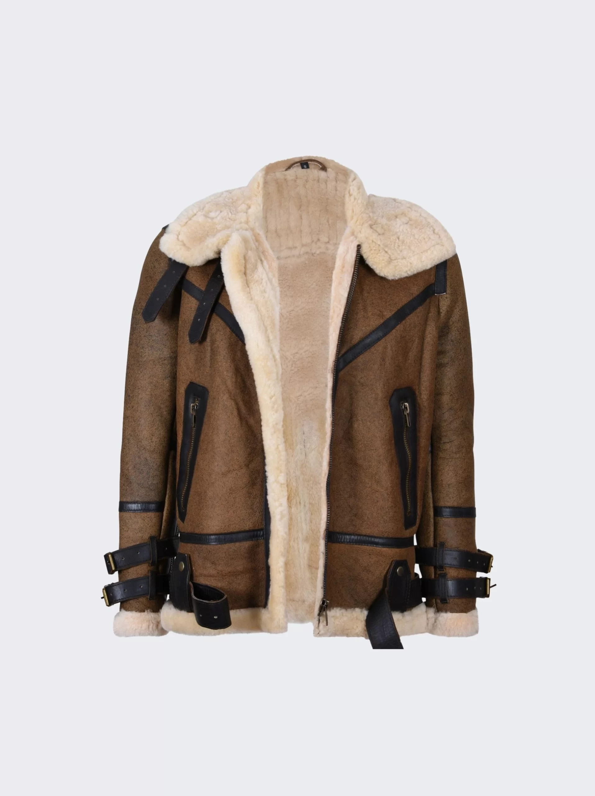b3 bomber aviator shearling leather jacket for Men - leathermoto.com