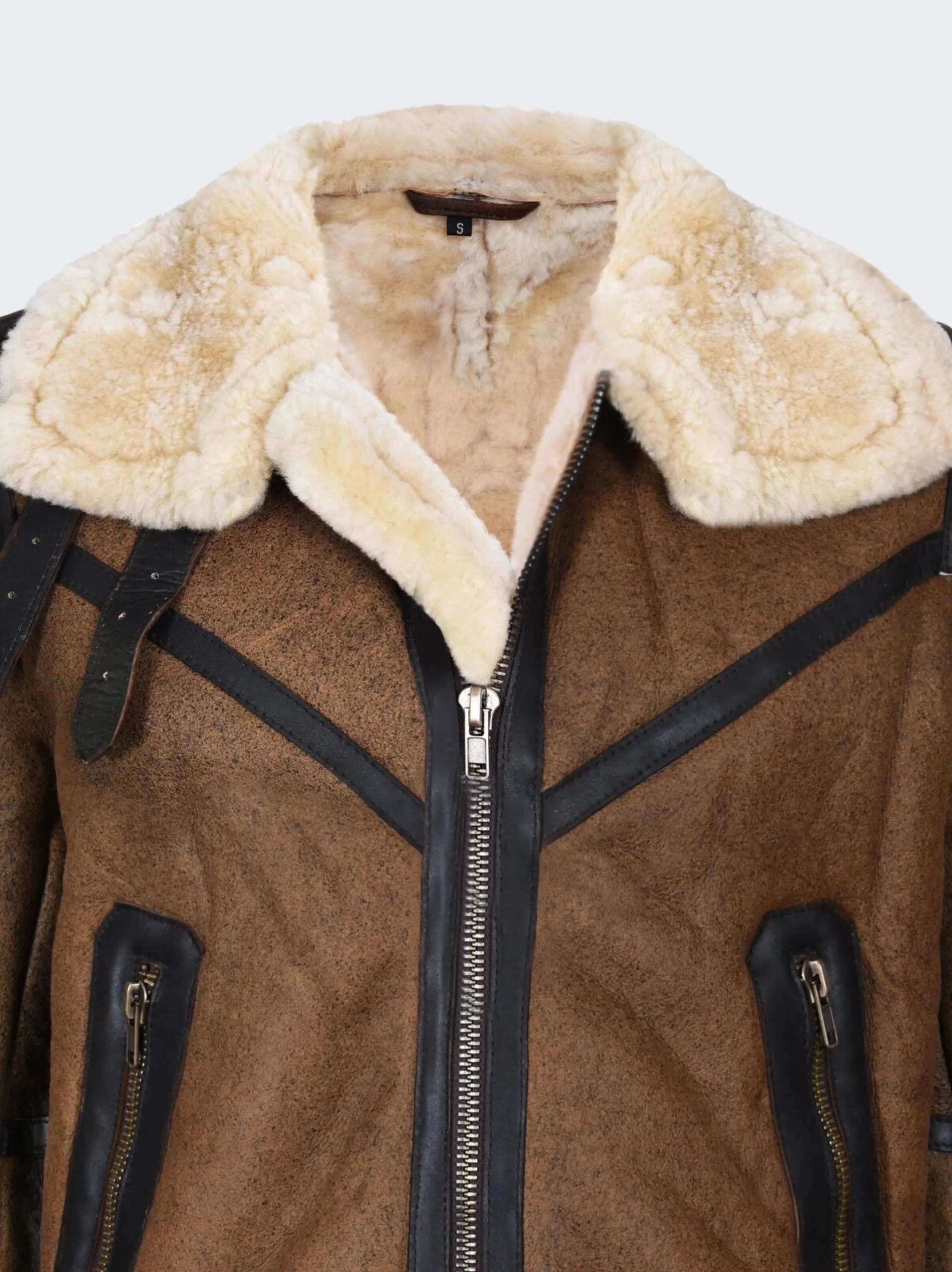 b3 bomber aviator shearling leather jacket for Men - leathermoto.com