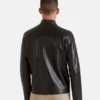 cafe racer black leather jacket for men's - leathermoto