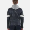 leather biker jacket with hoodie