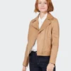 tan color biker leather jacket for women (1)