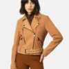 Women’s Peaches Suede Biker Style Jacket By Leathermoto