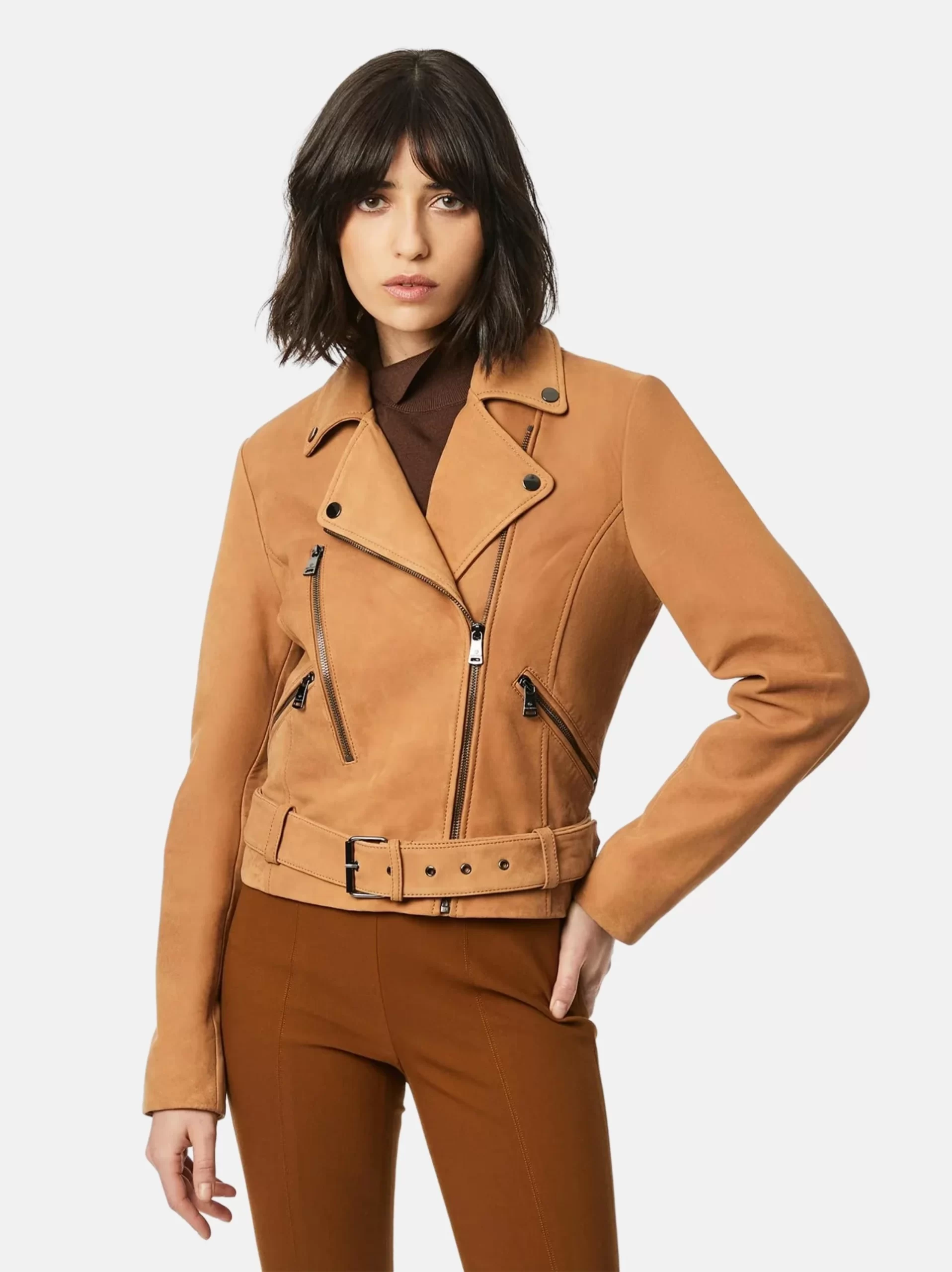 Women’s Peaches Suede Biker Style Jacket By Leathermoto
