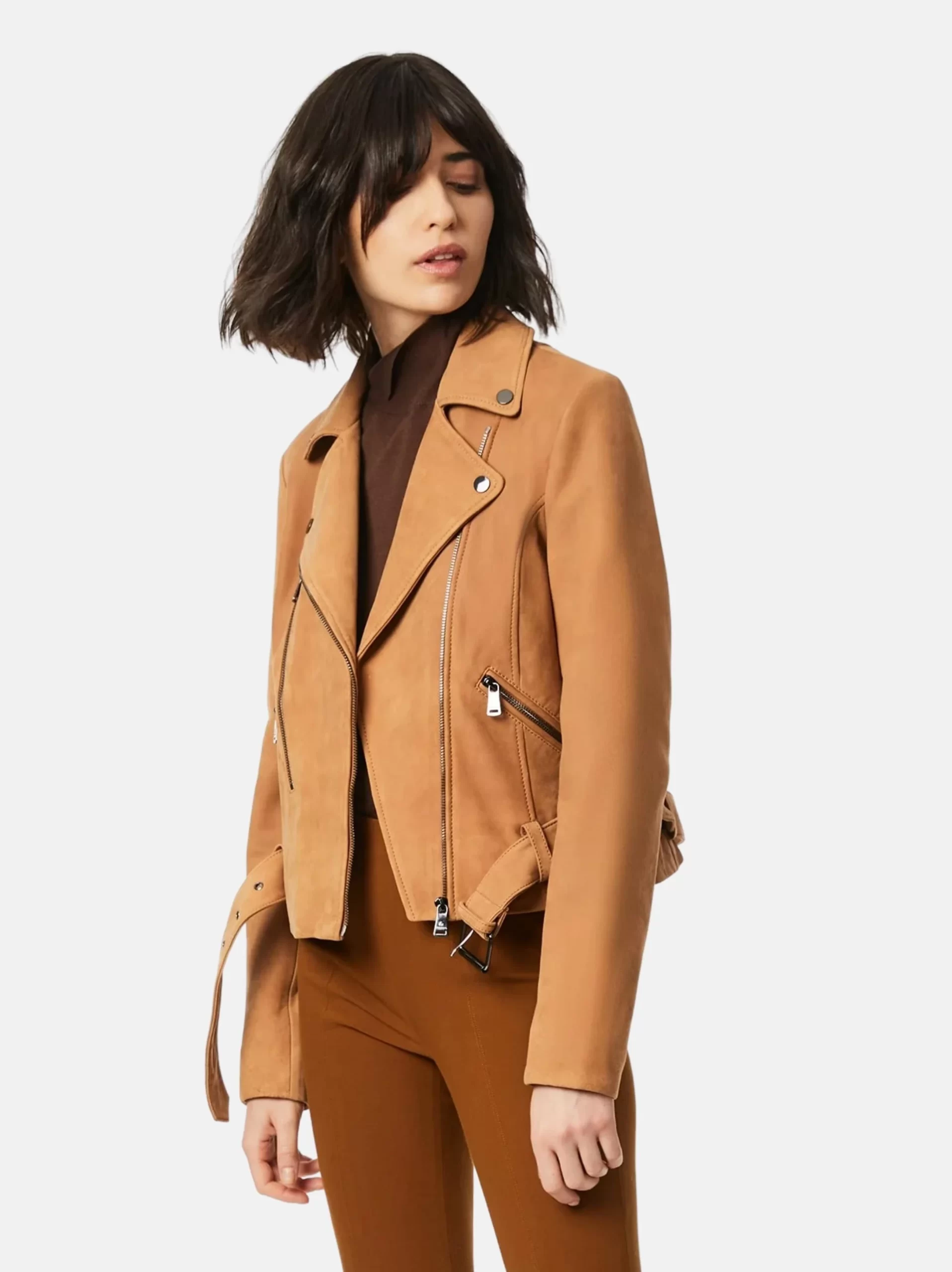 Women’s Peaches Suede Biker Style Jacket By Leathermoto