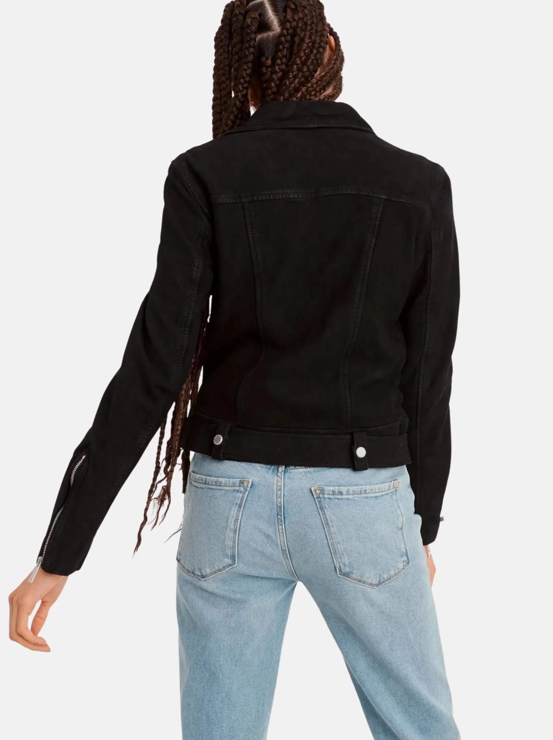 Women’s Rich Black Suede Biker Style Jacket