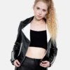 Women's B-White Biker Style jacket By Leather Moto (3)